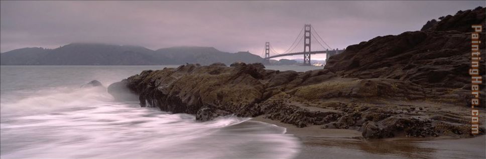 Waves Breaking on Rocks, Golden Gate Bridge